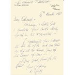 Richard Jones fighter ace hand written letter to WW2 RAF Battle of Britain historian Ted Sergison.