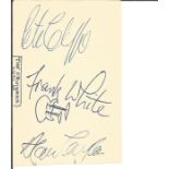 The Cruisers music band signed small album page, 3 autographs Frank White, Pete Cliffe, Alan Taylor.