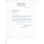 Osbert Lancaster Typed signed letter TLS 1961 on Daily Express letterhead re article for Folio