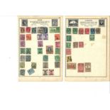 GB and British Commonwealth stamp collection. 100+ stamps on 22 loose album pages. Includes GB,