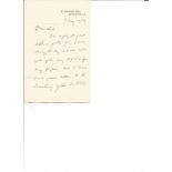 John Chalmers 1909 handwritten letter. This popular and influential Scottish theologian was a