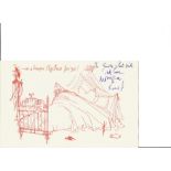 Ronald Searle 1966 Cote des Maures postcard with personal notes to Ginette S. Dr. & Mme Seidman