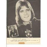 Billy J Kramer Singer Signed Vintage 8x10 music Picture. Good Condition. All autographs are