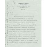 Air Cdr Roderick Chisholm typed signed letter to WW2 RAF Battle of Britain historian Ted Sergison