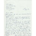 Colditz WW2 inmate Sgt John Brook WW2 61 Sqn POW 1940, 1984 hand written letter to WW2 Author Alan