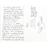 Colditz POW Flt Lt Peter Tunstell signed Christmas Card to WW2 author Alan Cooper. He was known in