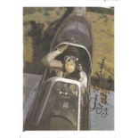 Donald James Matthew Blakeslee WW2 fighter ace signed 10 x 8 photo. From Ted Sergison collection.