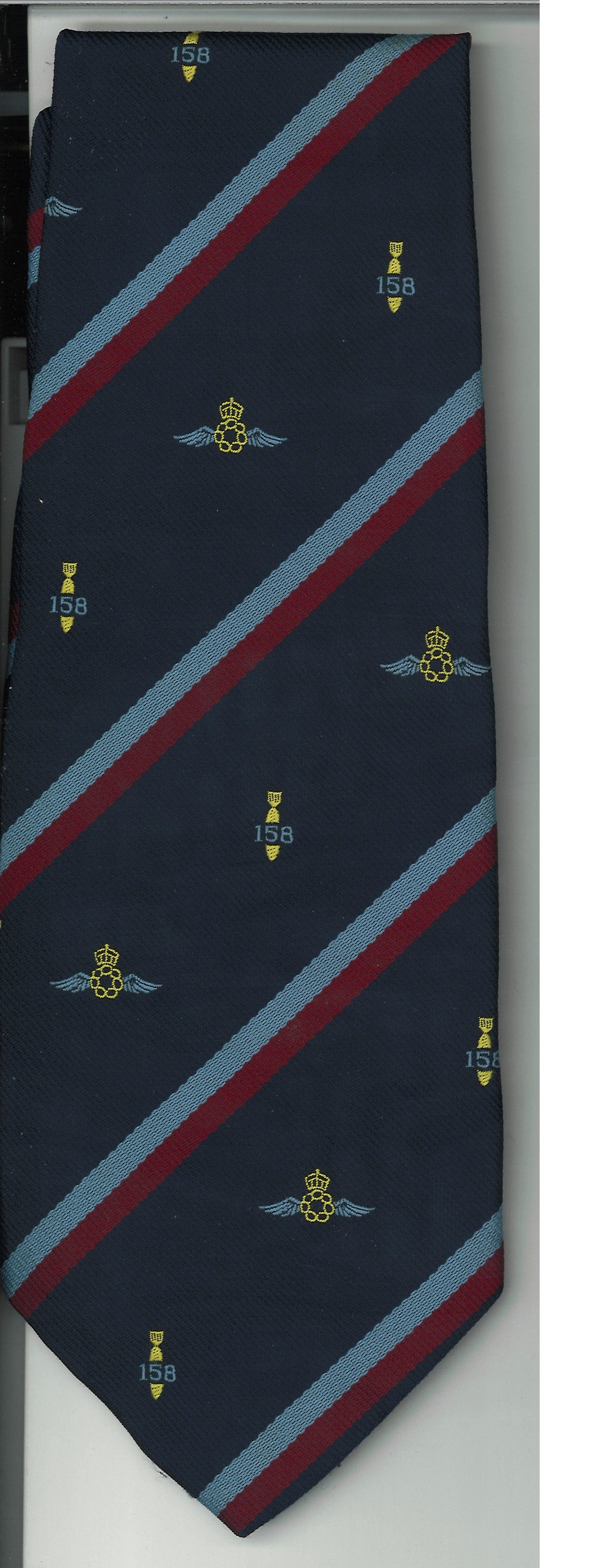 World War Two Squadron tie that belonged to Jock Calder 617 Sqn. Good Condition. All autographs