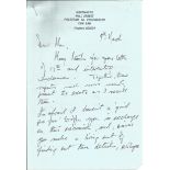 Air Marshall Sir Gareth Clayton handwritten letter to WW2 author Alan Cooper. Good Condition. All