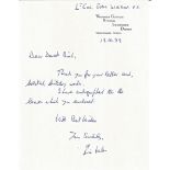 Lieutenant Colonel Eric Charles Twelves Wilson VC signed ALS in response to a letter he received