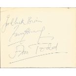 Trevor Howard and Ann Todd signed large autograph album page. Good Condition. All autographs are