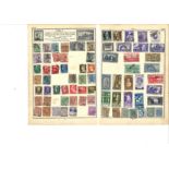 Western European stamp collection. 34 loose album pages containing over 100 stamps. Some of