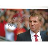 Brendan Rodgers Signed Liverpool 8x12 Football Photo. Good Condition. All autographs are genuine