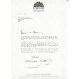 Michael Parkinson Typed signed letter TLS 1982 on Pavilion books letterhead to Lilli Palmer asking