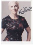 Annie Lennox signed 7 x 5 music photo. Good Condition. All autographs are genuine hand signed and