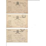 1915 Great War Field Service Postcards. Two cards with Army Post Office CDS postmarks. Both are
