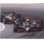 Mario Andretti signed motor racing 10 x 8 inch picture during F1 race. Good Condition. All