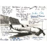 Multiple signed World War Two rare 8x10 black and white photo signed by 25, Luftwaffe Fighter pilots