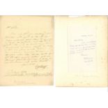 Historical Autograph collection 1800s letters and signature pieces laid down to larger pages. 27