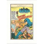 Bob Kane and Bill Finger signed Batman magazine page mounted to 10 x 8 inches. Comes with