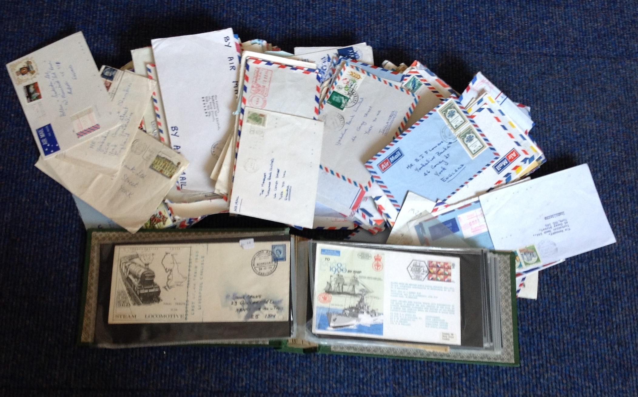 Worldwide Airmail and cover collection, loose and small album of GB covers and FDCS, a few hundred