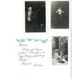 Frank Sinatra original candid 1940s photos and Barbara Marx Sinatra handwritten note. Good