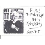 Ray Bradbury signed photocard American author and screenwriter. He worked in a variety of genres,