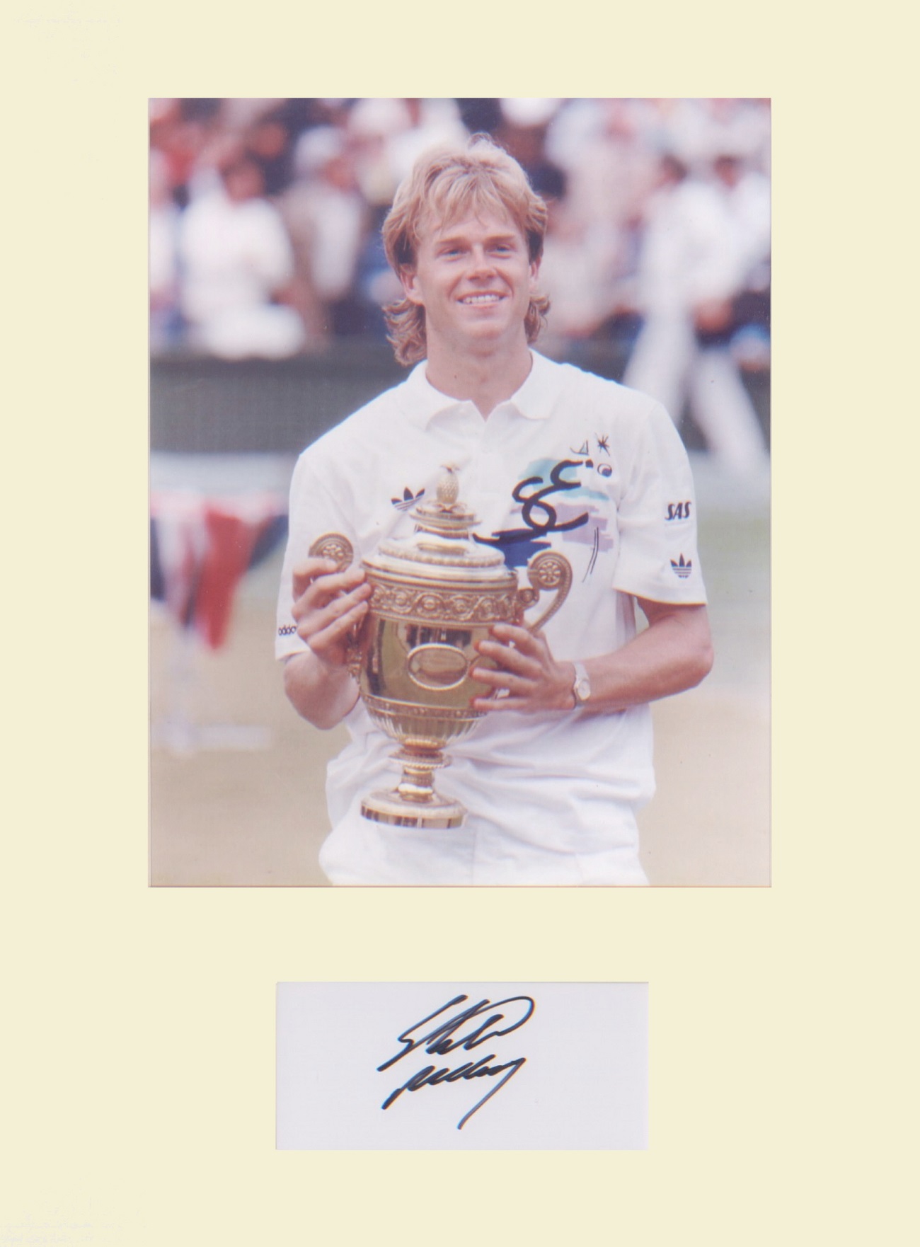 Stefan Edberg. Signature mounted with 10 x 8 inch picture. Professionally mounted to 16x12. Good