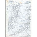 Colditz POW Flt Lt Peter Tunstell hand written letter to WW2 author Alan Cooper regarding the