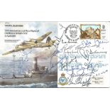 Multiple Cricket legends signed RAF bomber cover. Bristol Blenheim 50th Anniversary of the First