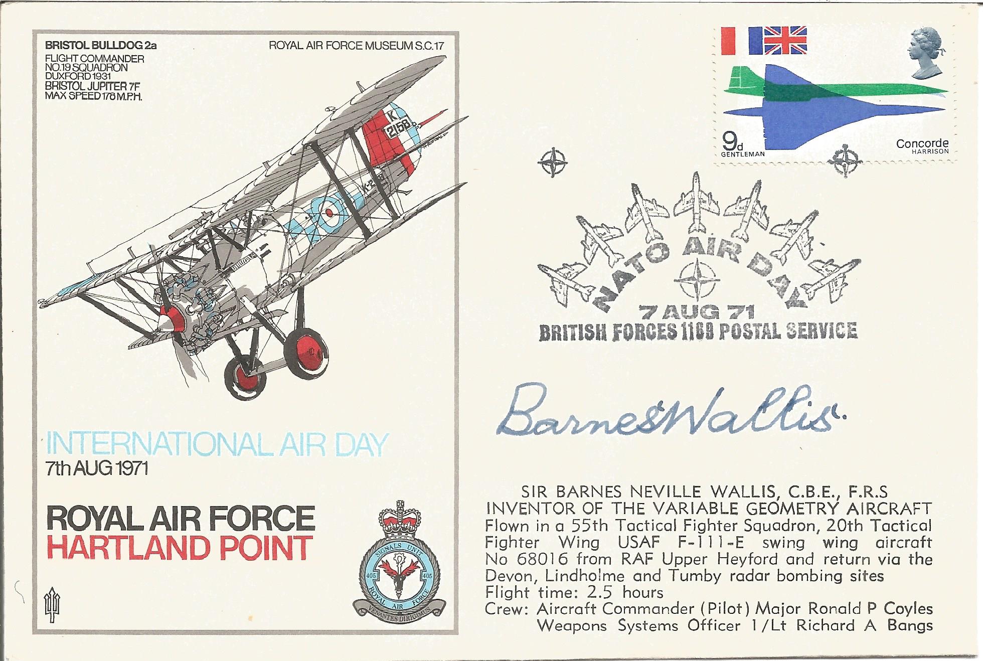 Sir Barnes Wallis Royal Air Force Hartland Point signed International Air Day 7th August 1971 SC17