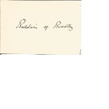Baldwin of Bewdley aka Stanley Baldwin signed album page. He was Prime Minister of the United