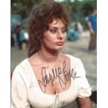 Sophia Loren signed 10x8 colour photo. Good Condition. All autographs are genuine hand signed and