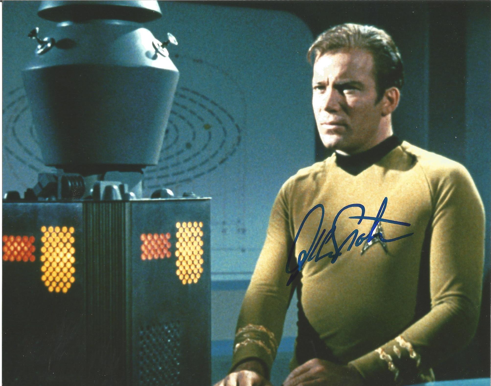 William Shatner as James T Kirk signed Star Trek colour 10 x 8 photo. In his seven decades of