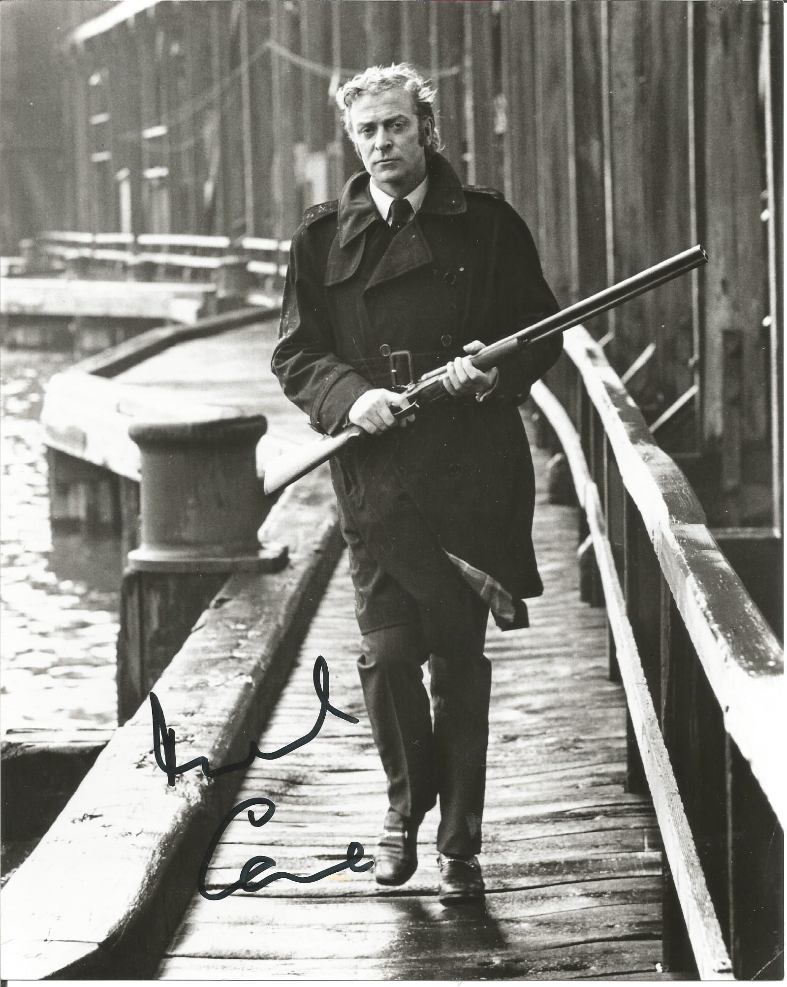 Michael Caine signed 8x10 b/w photo pictured in Get Carter. English actor, producer and author. He