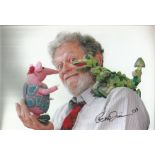 Peter Firmin 12 x 8 photo signed by Noggin The Nog, Ivor The Engine and Bagpuss Creator And