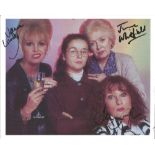 June Whitfield, Joanna Lumley, Julia Sawalha and Jenifer Saunders signed 8x10 colour photo from