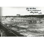 F/Lt Dick Starkey , Ken Rees signed 12x8 b/w photo of a wartime image of the North Compound at