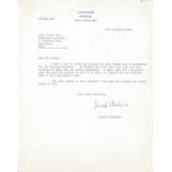 Leonard Cheshire signed TLS in response to a Mr Cooper, giving his thanks. Good Condition. All