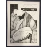 Old Street Busker rare signed music print by artist Christina Balit. Each original drawing took