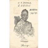 HESING Also known as Xi Cheng Signed 8vo portrait drawing