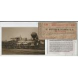 The Western & Atlantic R R 1 8 1862 train ticket. Comes with vintage postcard of the locomotive.
