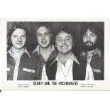 Gerry Marsden of the pacemakers signed 6x4 black and white photo. Dedicated. Good Condition. All