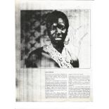 Nina Simone signed A4 magazine article. February 21, 1933 - April 21, 2003 was an American singer,