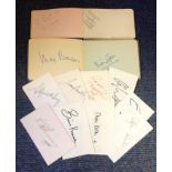 Music and TV Collection 2 vintage autograph books and 15 signed white cards includes 1960s household