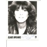 Elkie Brooks signed 10x8 black and white photo. English singer. She was a vocalist with the bands