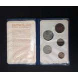 Coin Collection Decimal Day commemoration housed in a display wallet includes 1 2 pence, 1 pence,