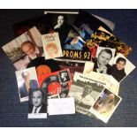 Music and Screen collection includes signed photos, record and tape sleeves , programmes and letters