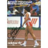 Olympics Fatima Whitbread signed 8x6 colour adidas promotional photo. Sport autograph. Good