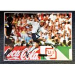 Paul Gascoigne 18 x 12 signed colour photo pictured scoring his iconic goal for England against